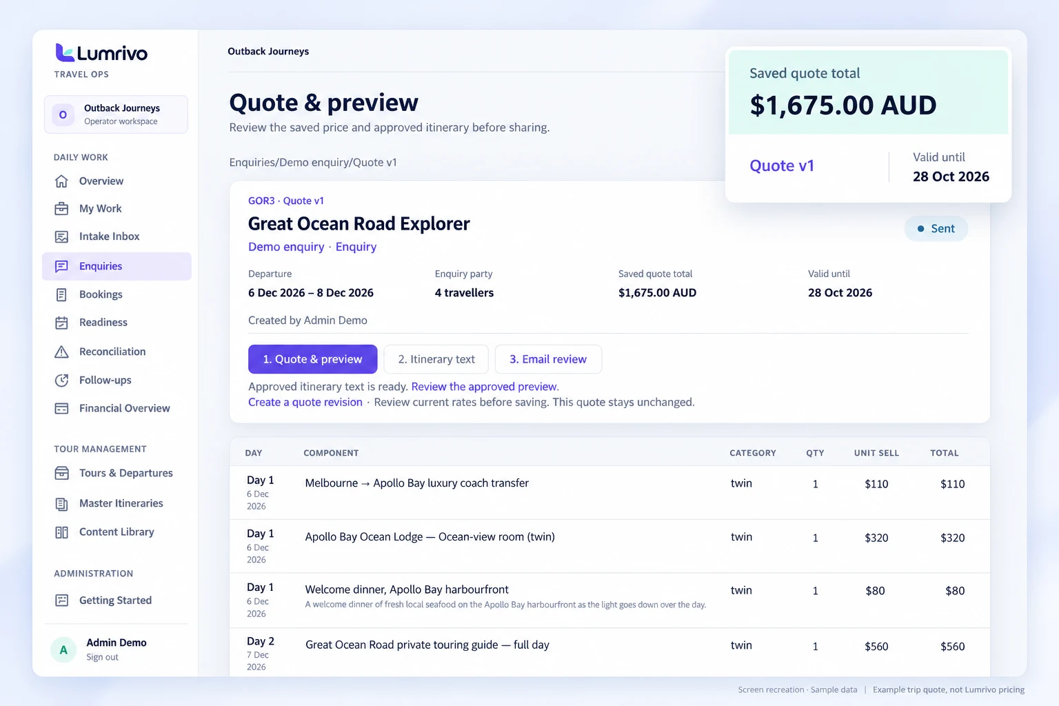 Travel Ops: Build the proposal