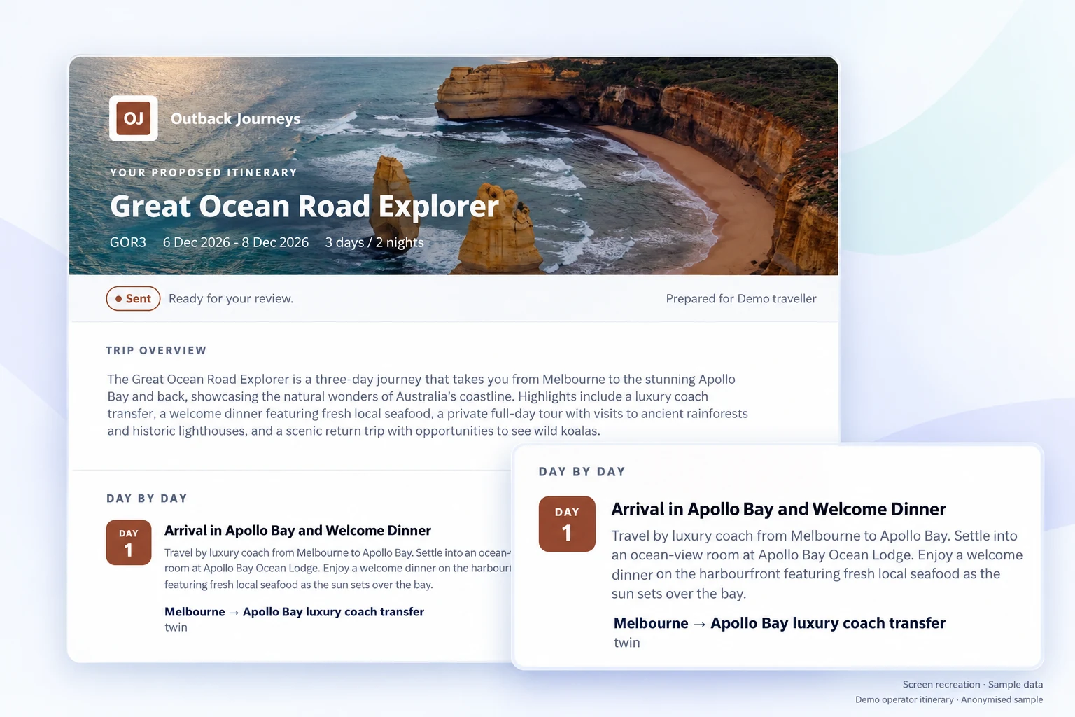 Travel Ops: Present the itinerary