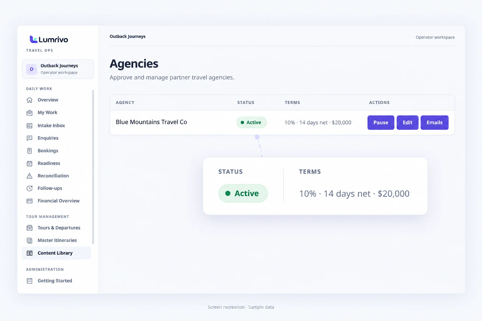 Travel Ops: Keep partner terms in view.